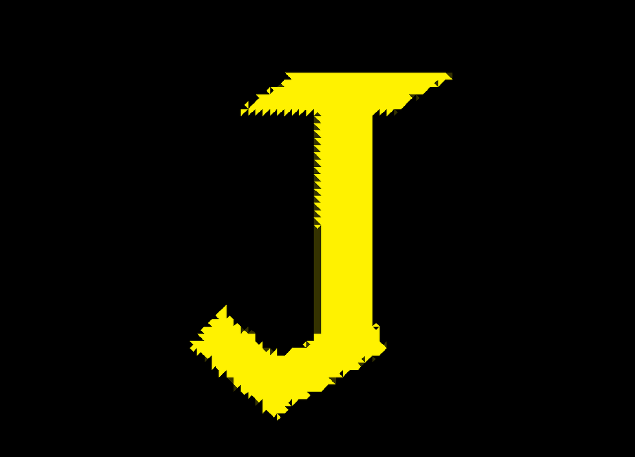 alphabet, letter, letter j, symbol, j, yellow letter, isolated, black background, capital letter, uppercase, letter j, letter j, letter j, letter j, letter j, j, j-7046586.jpg